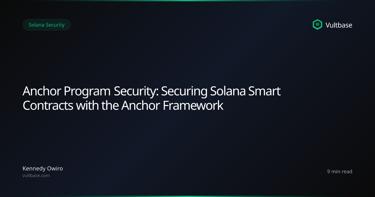 Anchor Program Security: Securing Solana Smart Contracts with the ...